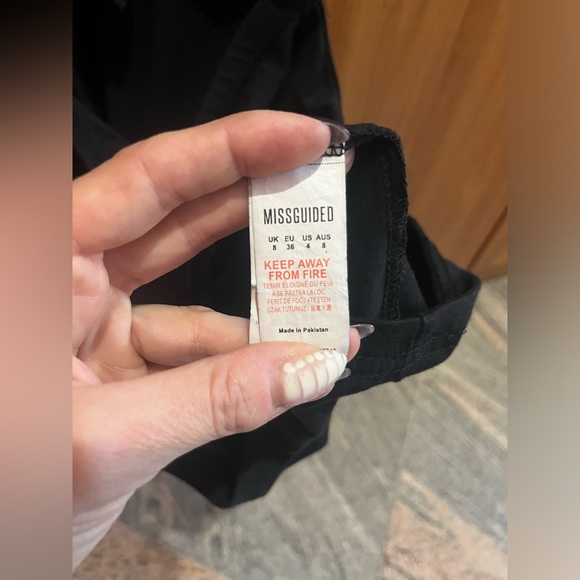 Playboy X Misguided black tank top cutout midriff mini dress size US4 NEW! - Picture 4 of 9
